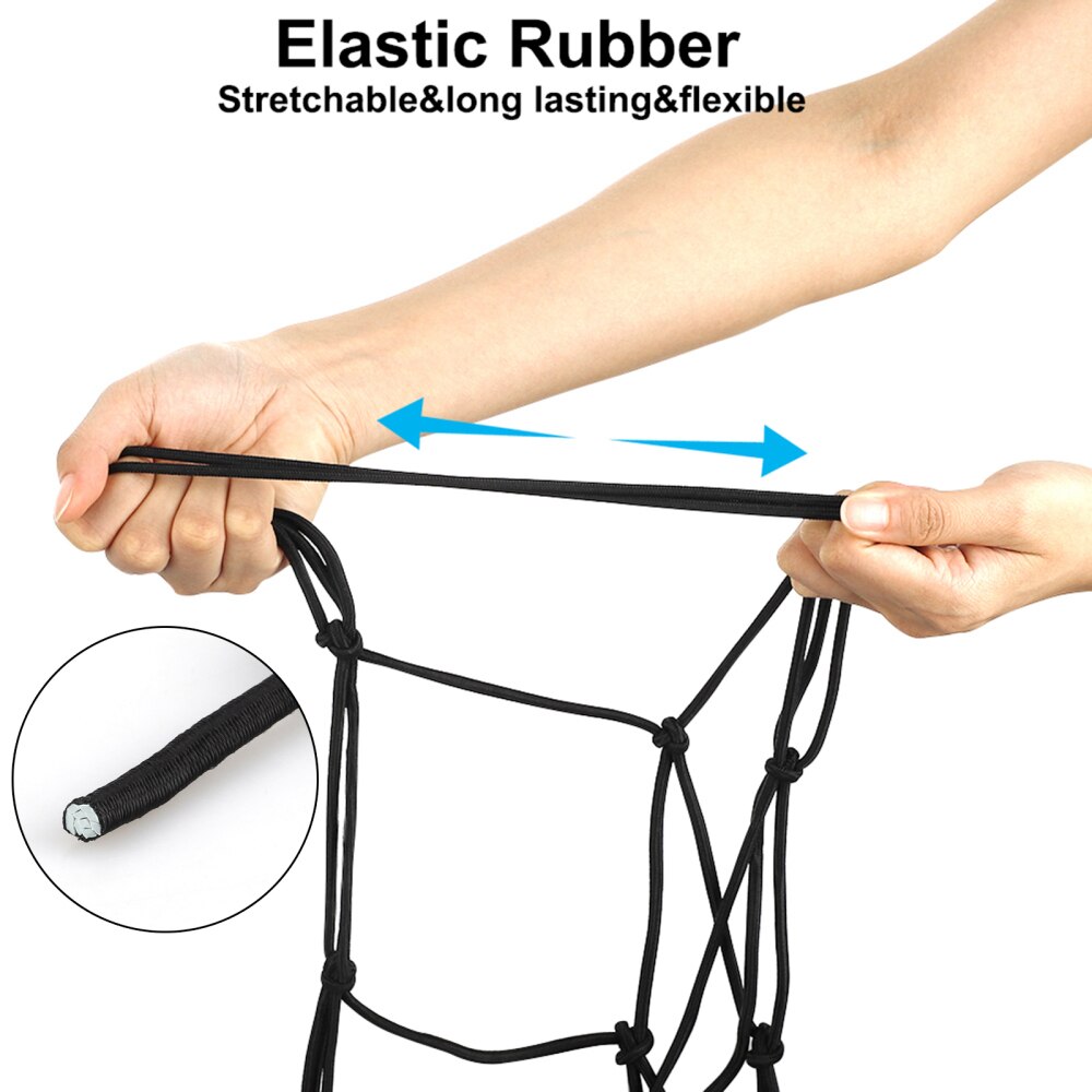 Grow Tent Net Stretchy Trellis Netting Multifunction Garden Tools Nylon Durable Black 15x15cm With 4 Hooks Plant Growth Nets