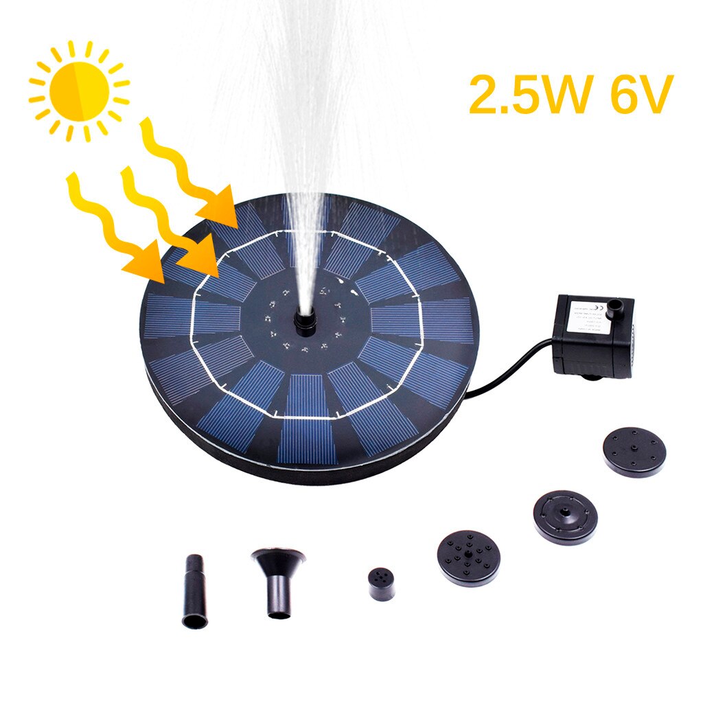 2.0w Solar Fountain Watering Kit Power Solar Pumps Pool Pond Submersible Waterfall Floating Solar Panel Water Fountain For Gard