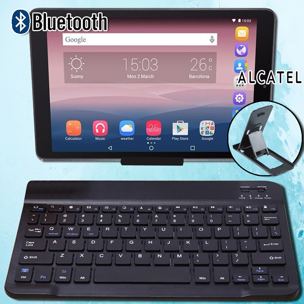 Schlank Tragbare Mini Drahtlose Bluetooth Tastatur für Alcatel 1T 10/3T 10/A3 10/Plus 10/OneTouch Pixi 3 10 Tablet Tastatur + Halterung