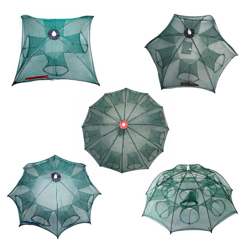 Filet de pêche pliable et Portable, 12/16 trous, pour attraper des poissons, des écrevisses, des crevettes, des ménés, du crabe, des appâts, des pièges, des Cages, en maille