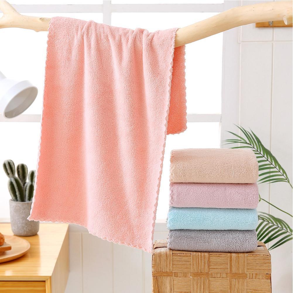 1PC Coral Fleece Lightweight Towel Color Water Absorbent Face Towels Home Velvet Textile For Spa Clean Bath Bathing Towel