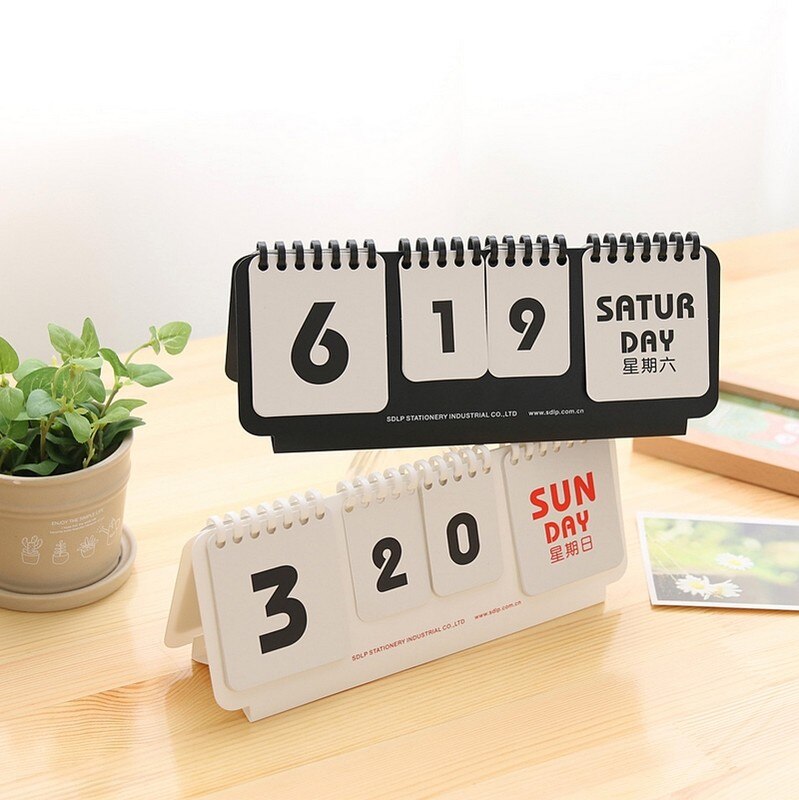 Mini Coil Desktop Calendar DIY Page Turning Perpetual Calendar Office Supplies Agenda Organizer Daily Schedule Planner