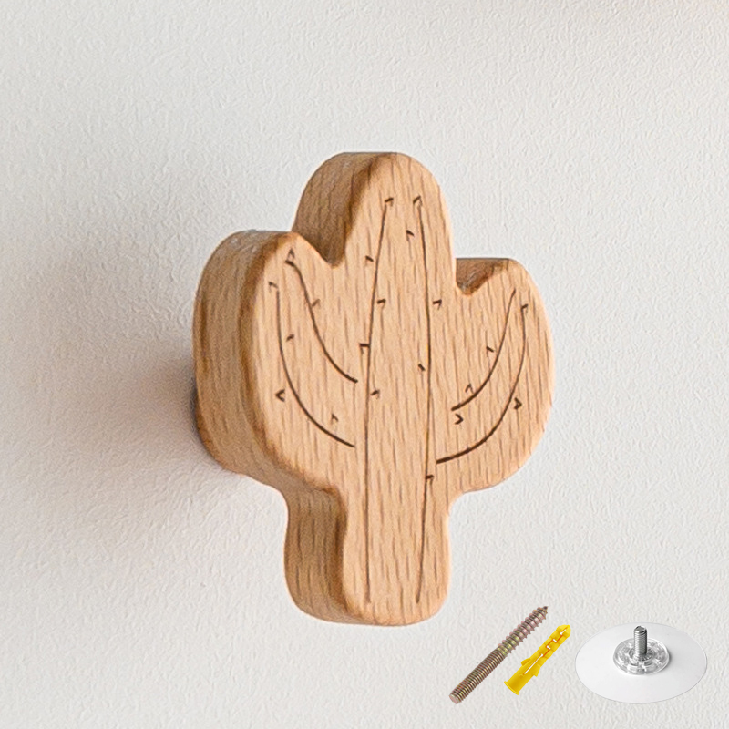 Ganchos de madera maciza para decoración de habitación, gancho de animales para colgar en la pared, gancho para llaves y abrigos, colgador de decoración del hogar, accesorios de baño y cocina, 1 Uds.: plum