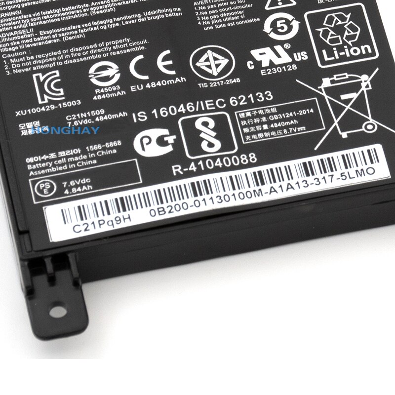 HONGHAY Original 7.6V 37WH C21N1509 Laptop battery For Asus X556U X556UA X556UB X556UJ X556UQ X556UV