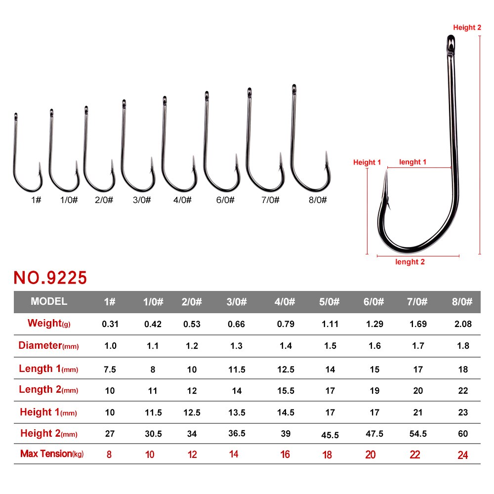 Proberos jig grote serie vishaak sunlure merk enkele haak 32786-1/0-5/0 maten vishaak zoutwaterbaars