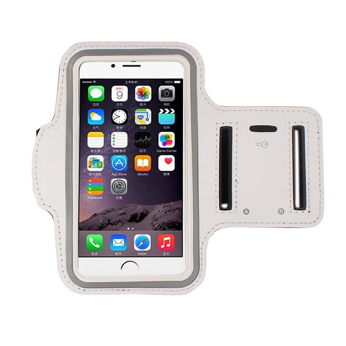 5.5 Inch Universal Outdoor Sport Telefoon Houder Armband Case Voor Xiaomi Gym Running Phone Bag Arm Band Case Voor Huawei p20 Hand: White