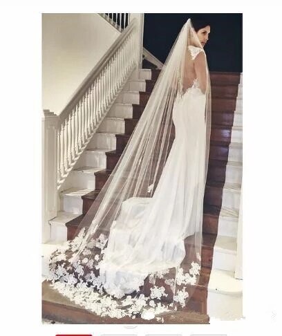 Lange Zachte Tule Bruiloft Sluiers 3 Meter Wit/Ivoor Kathedraal Bruiloft Sluier Met Kam Beauty Wedding Bridal Accessoires