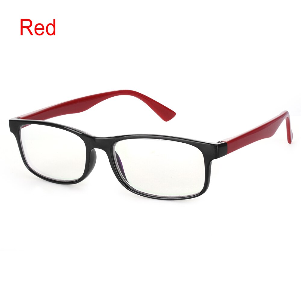 1pc anti-blå lys briller stråling blokerende briller computer beskyttelsesbriller anti-uv  uv400 flade spejl briller til mænd kvinder: Rød
