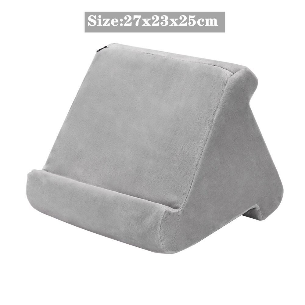 Soft Sponge Pillow Tablet Stand Multi-Angle Desktop Tablet Stand Holder for iPad /Huawei /Samsung Pillow Pad: L Gray 27x23x25cm