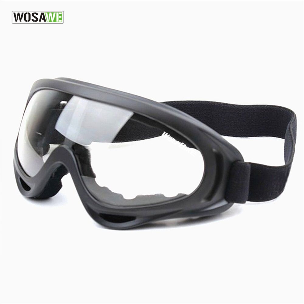 Wosawe Uv Bescherming Sport Ski Snowboard Skate Goggles Bril Buiten Motorcycle Ski Goggle Bril Eyewear Lens Zwart