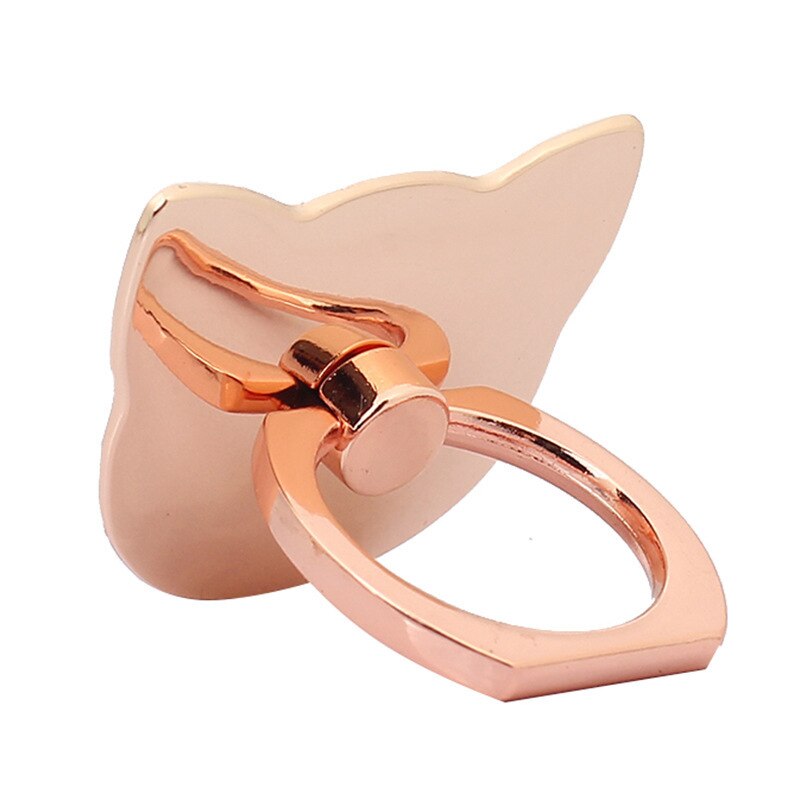 Kattenkop galvaniseren vinger ring houder mobiele telefoon houder telefoonstandaard ringen 360 graden standaard houder voor iphone telefoon ring: Galvaniseren roze