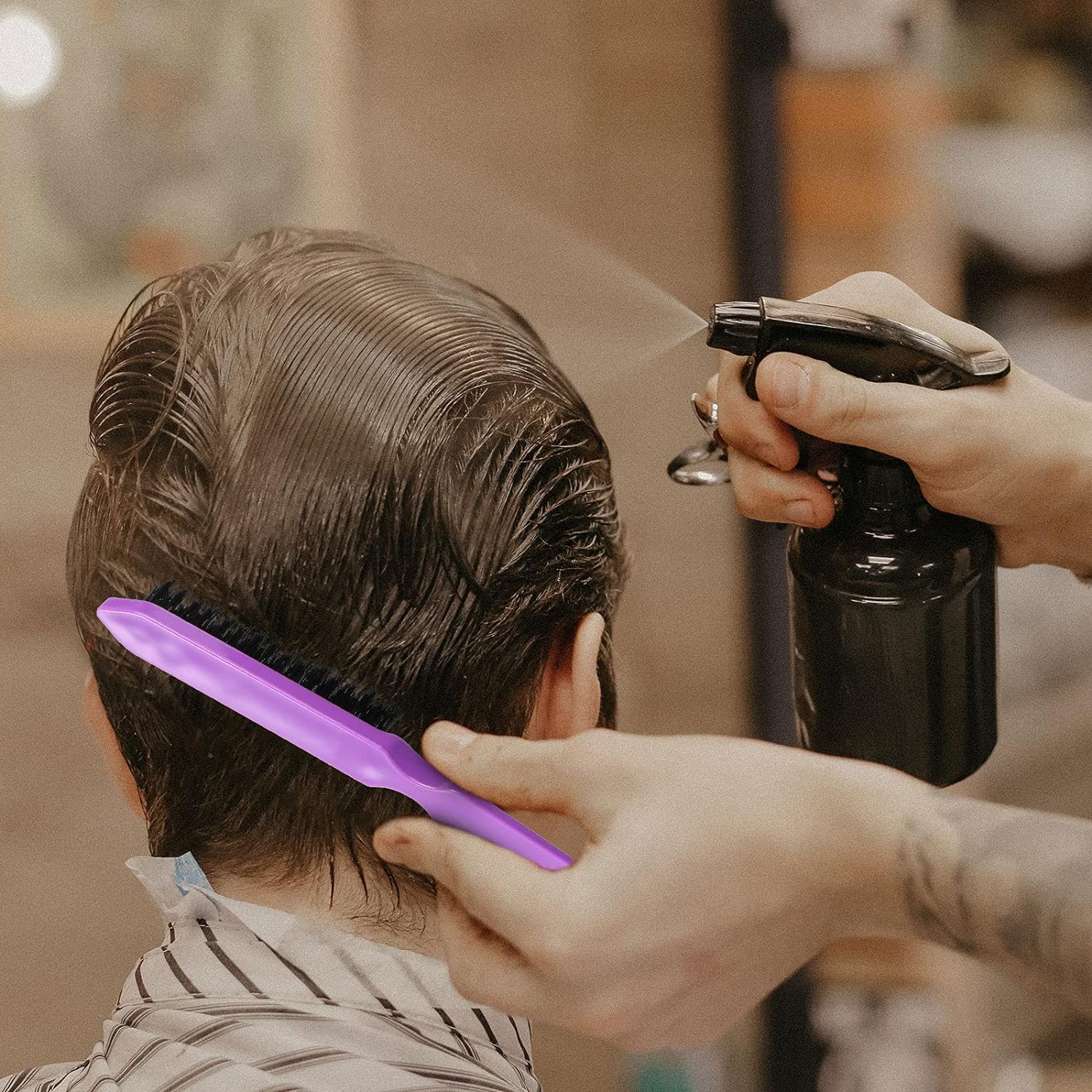 Juego de 5 uds de peine, cepillo para desenredar el cabello rizado, peine de cola de rata curvo, cepillo para el cabello con borde, cepillo para el cabello rizado, herramientas de peluquería