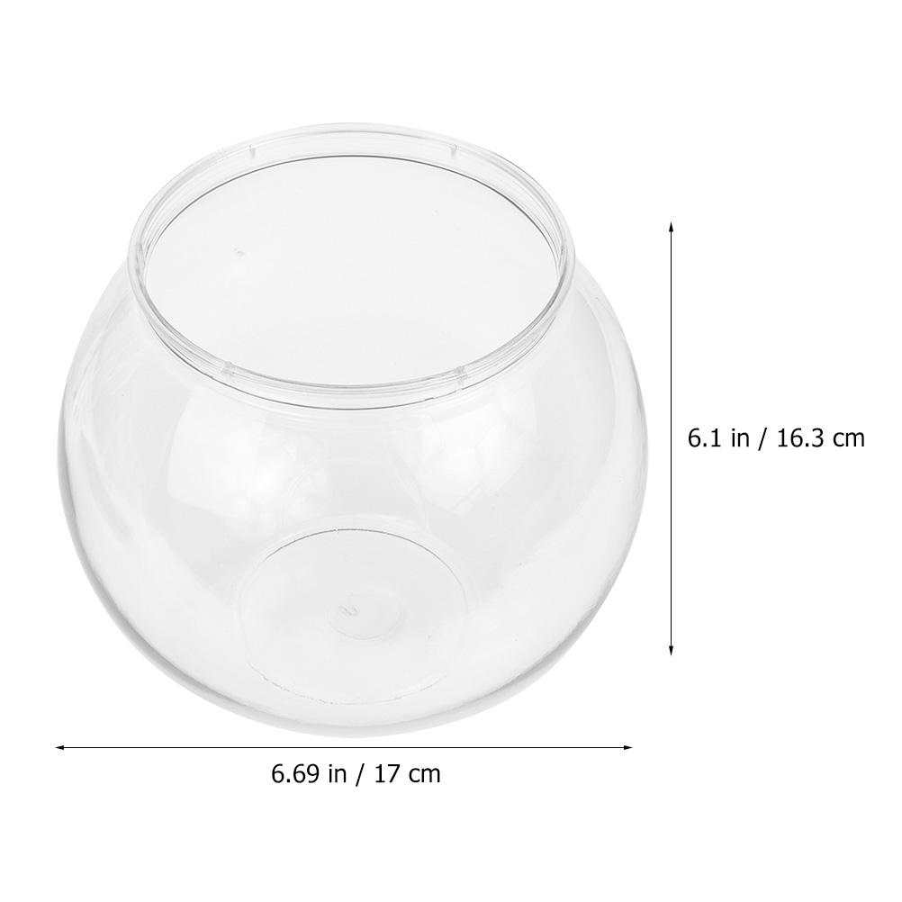 Spherical Fish Tank 17cm Diameter Clear Plastic Aquarium Portable Desktop Small Pet Bowl Goldfish Turtle Keeper