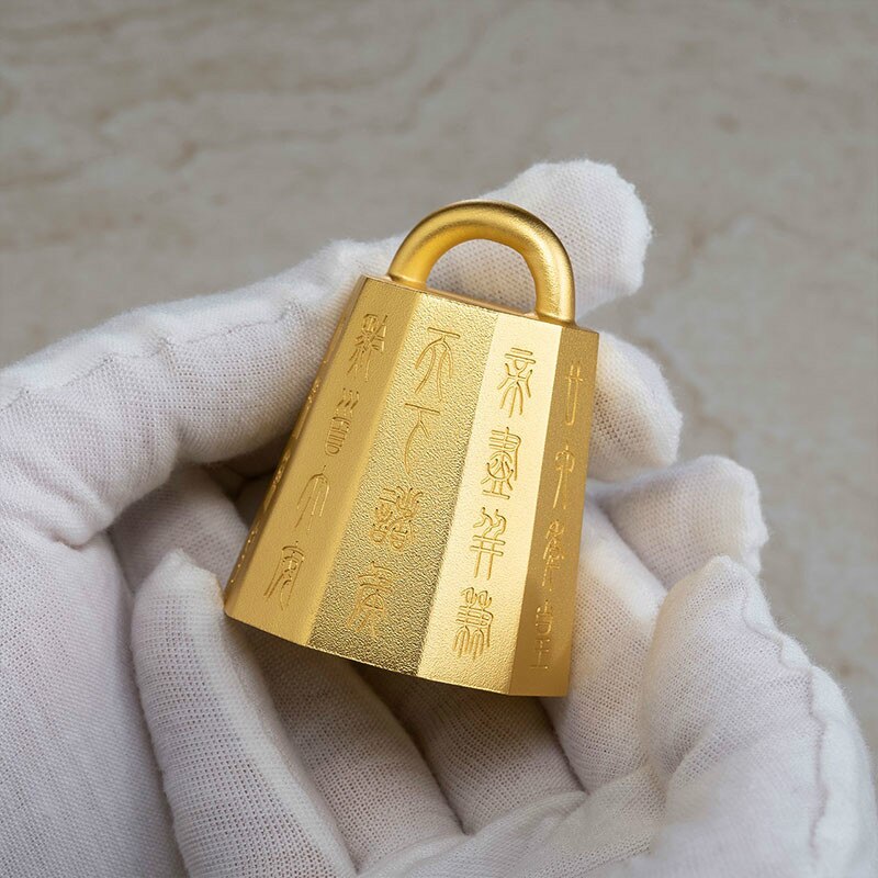 Draagbare Messing Paperweights Imitatie Qin Dynastie Paperweights Kleine Gilt Craft Home Decoration Chinese Kalligrafie Paperweights