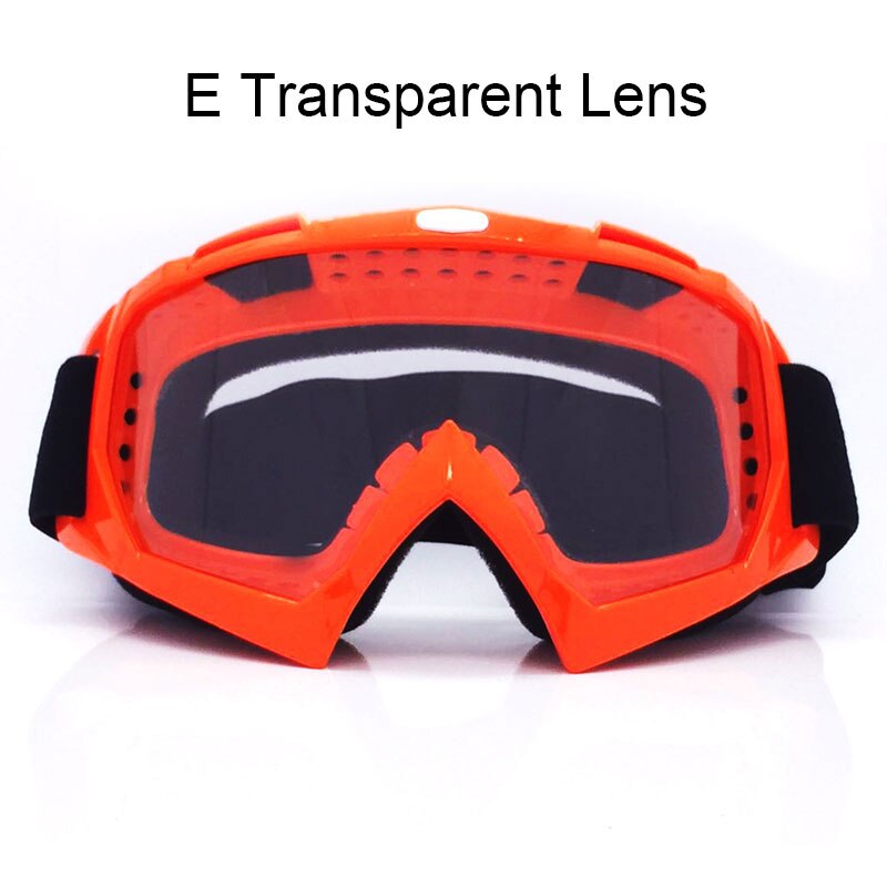 Nuoxintr Universele Motorcycle Goggles Bril MX Outdoor Sport Bril Motocross Dirt Bike Moto Goggles Man Vrouwen: E Transparent Lens