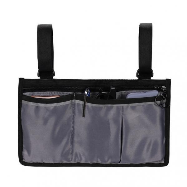1pc Rollstuhl Seite Tasche Rollstuhl Rucksack Armlehne Tasche Gehhilfe Oxford Leichte Hängen Tasche Wasserdicht für Rollstuhl: grau
