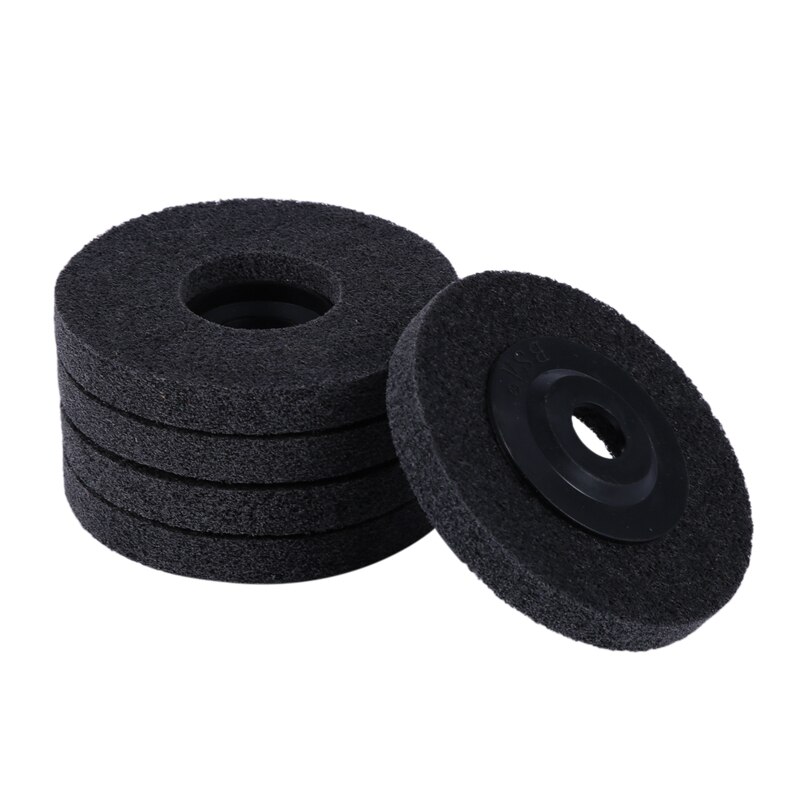 Disque de polissage en Fiber de Nylon, 4 pouces, 5 pièces, Non tissé, disque à lamelles abrasifs, pour métal, céramique, marbre, bois, arc: Default Title
