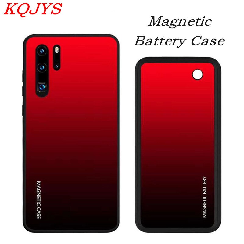 Kqjys 5000mah vidro temperado power bank carregador de bateria casos para huawei p30 pro caso bateria magnética cherging capa