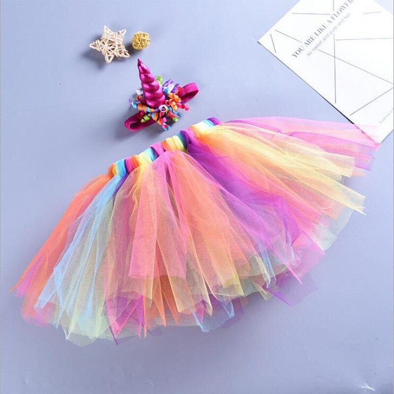 Foreign trade original single children&#39;s wear girl Unicorn handmade skirt set TUTU skirt purely fashoion birthday skirt SK19007