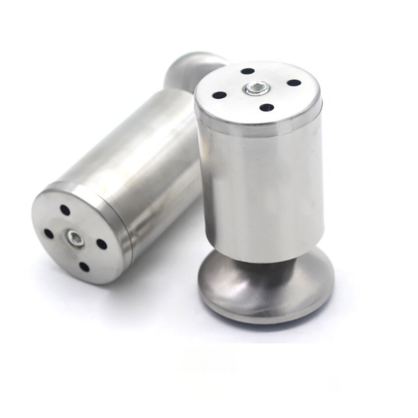 4PCS/Lot Stainless Steel Kitchen Adjustable Feet Round 50mm Diameter Furniture Legs, 60/80/100/120/150/200/300mm Height, Brushed