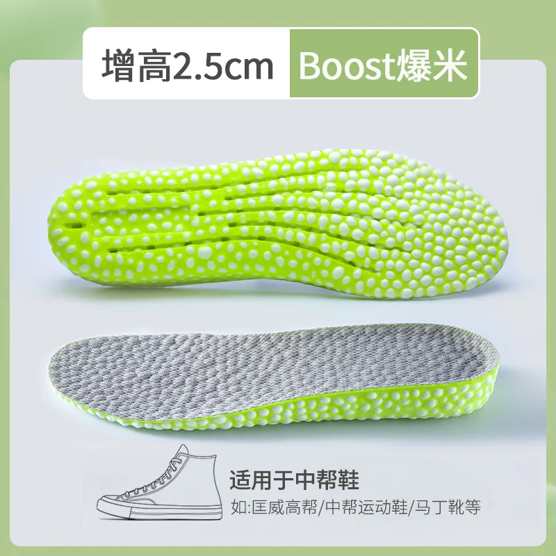 1 Paar unsichtbare Einlegesohlen zur Erhöhung der Höhe, grün, rosa, Memory-Schaum, Schuhe, Sohlenpolster, 1,5–3,5 cm, stoßdämpfende Einlegesohle für Sportschuhe: Black / 2