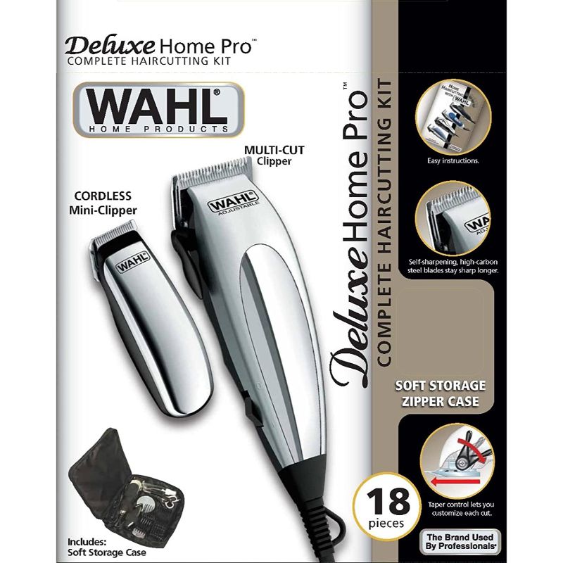 Wahl 79305 Deluxe Thuis Pro Mannen Tondeuse Mini Precisie Trimmer Scheerapparaat Snoer Haar Set Complete Professionele Kapper Set