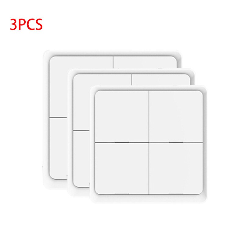 Tuya Home Scene 4-way Switch Panel Used In Conjunction With Zigbee Gateway Wireless Free Stick Button Switch Smart Home: 3pcs