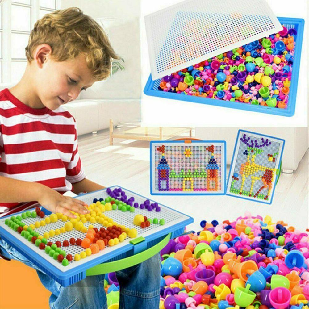 96 Mushroom Nail Toys Fighting Board Combination Clever Nail 3-7 Puzzle Children Old Kindergarten Years E0B8