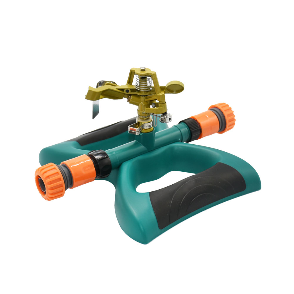 Aspersores rotativos de Metal para césped y jardín, rociador automático de 360 grados para granja, agua de riego con soporte de boquilla: E