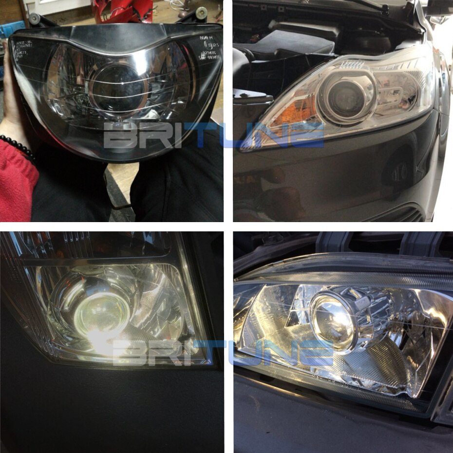 Britune Bi-xenon Lens H7 H4 HID Projector Headlight Lenses 2.5'' For Auto Car Lights Accessories Retrofit DIY Use H1 Light Bulbs