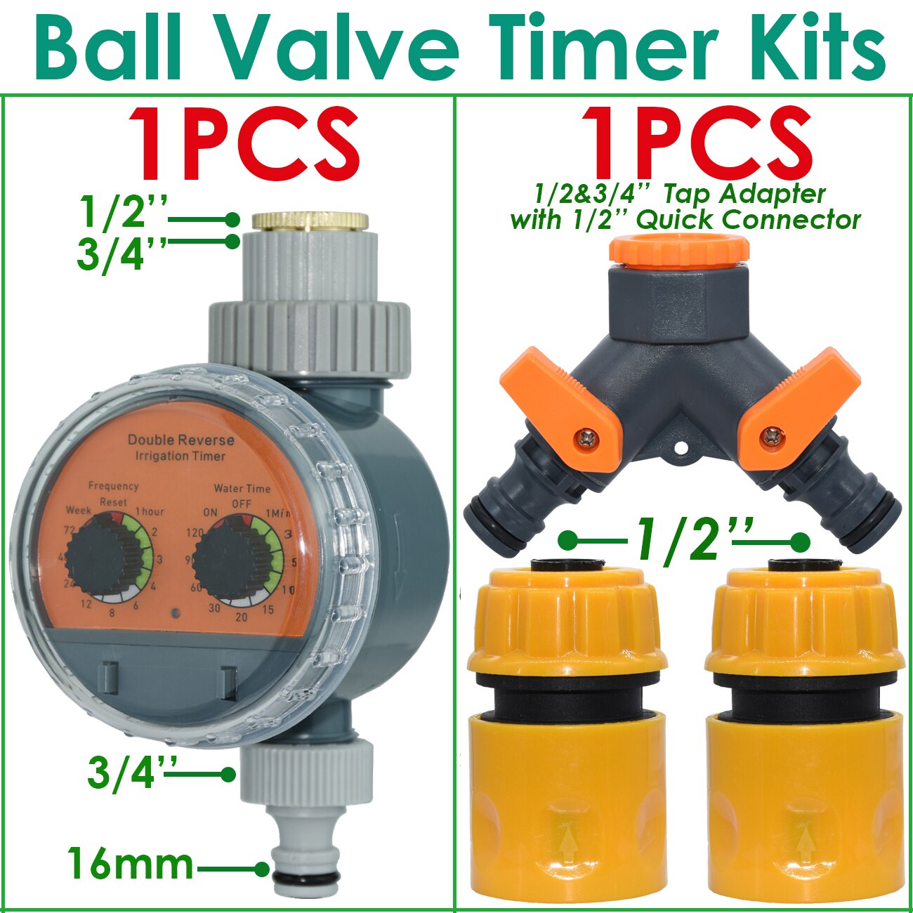 Garden Ball Valve Water Timer Double Dial Automatic Electronic Watering Timer Home Garden Irrigation Irrigator Controller System: Lavender