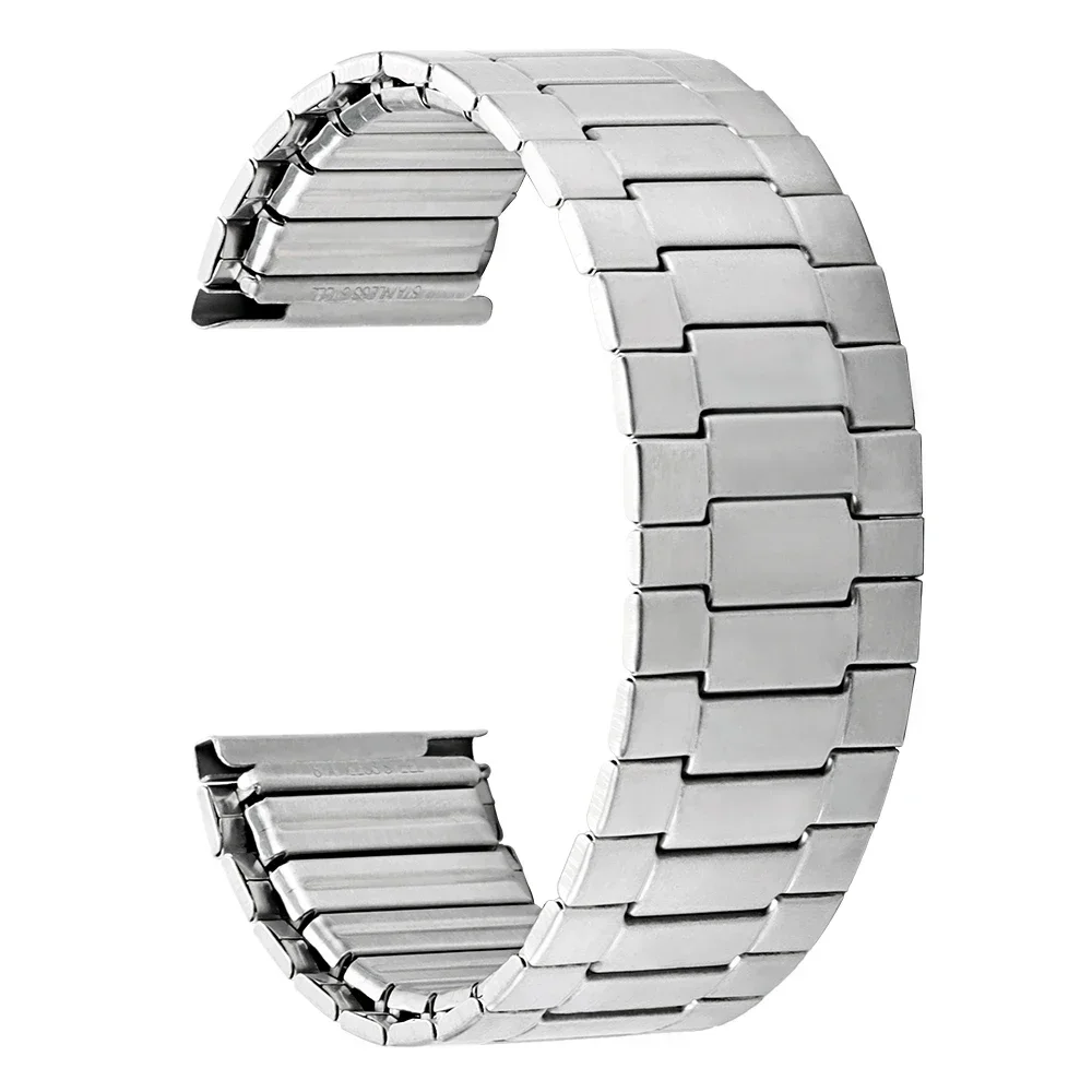 Correa de acero inoxidable de 22mm, correa elástica de reloj, pulsera de Metal, cinturón de repuesto Universal para hombres y mujeres, accesorios de relojes: M / Black Yellow