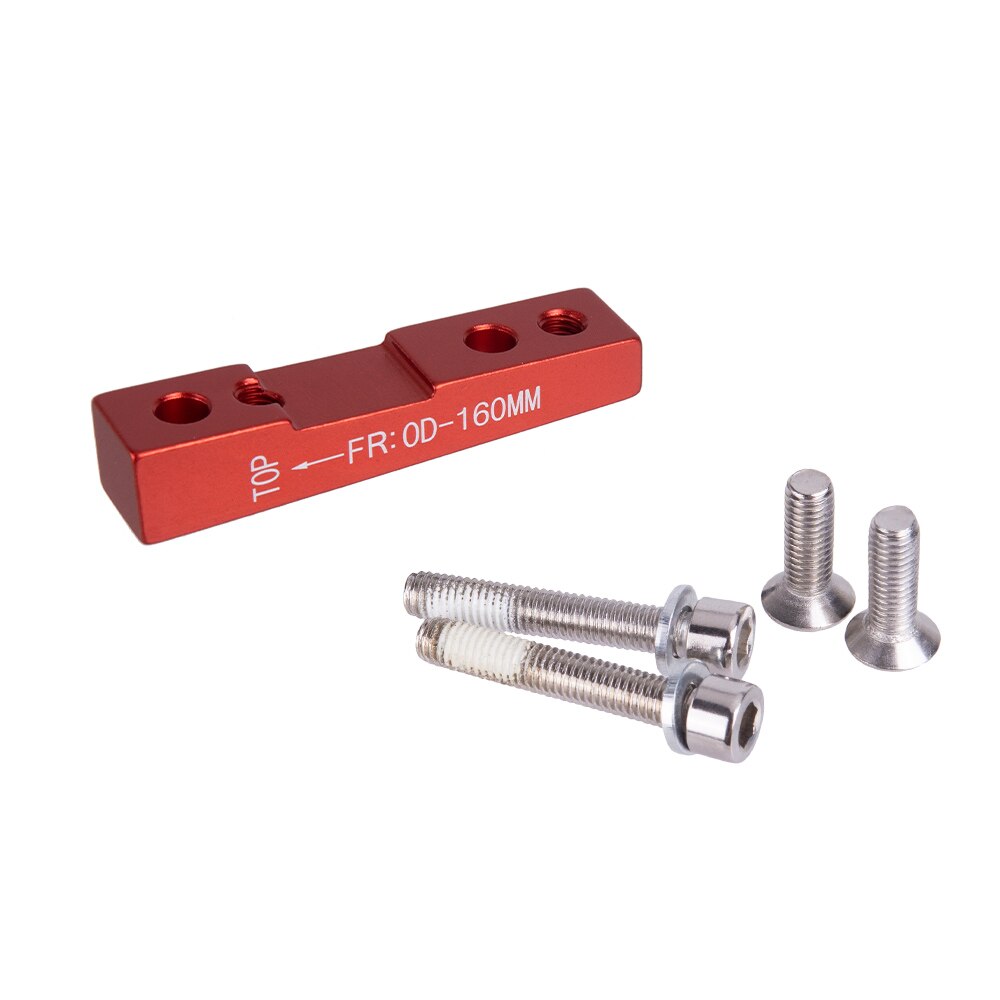MTB Road Disc Brake Adapter Flat Mount Adapter Bracket F Disc Brake Mount Adapter for 140mm 160mm brake rotor: FR160 Red