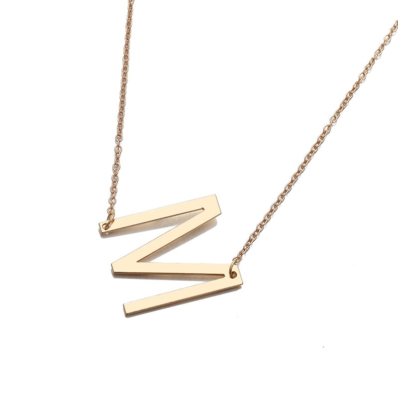 Abdoabdo 26 Letter Necklace Choker Gold Pendant Necklace Initial Necklaces Women Modern Accessories Collar Personality: M