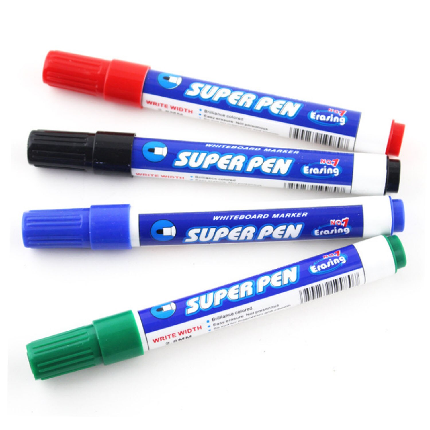 4PCS White Board Marker Pens and 1PC Eraser Whiteboard Low Odor Dry Erase Fine Point Pen for School Classroom Office Home