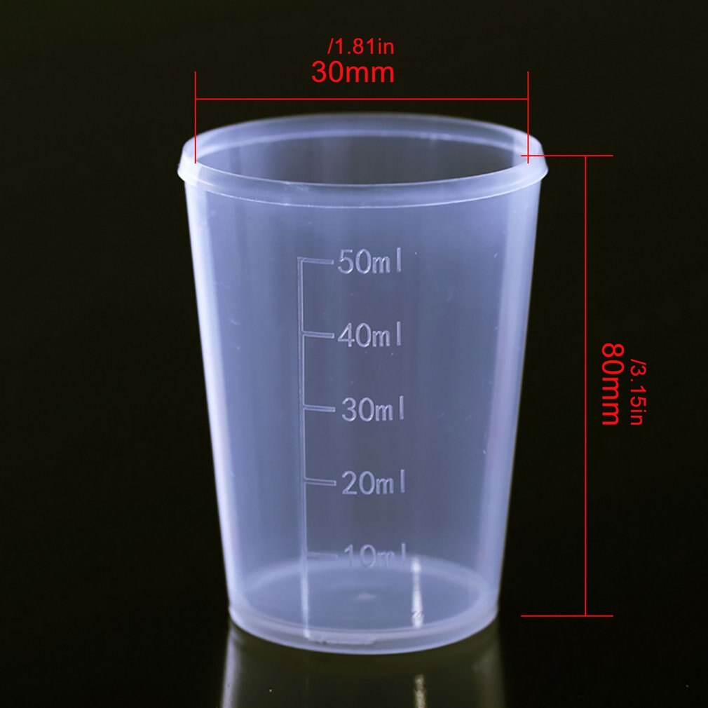 Waka 30/50/100ml Clear Plastic Graduated Measuring Cup for Baking Beaker Liquid Measure Jug Cup Container Kitchen Tool Measuring