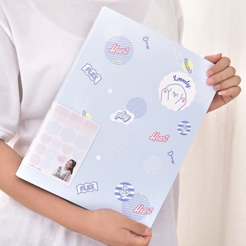 Minkys 30/40/60 página a4 arquivo pasta organizador saco de arquivo de documentos pasta de exibição protetora livro escola escritório papelaria: 40 page blue