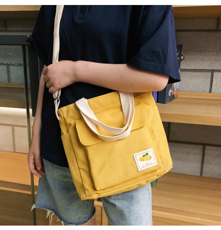 feminina femmes sacs à main fourre-tout en toile de coton pliable recyclable sac à bandoulière Messenger femme jeunesse loisirs seau sac fille