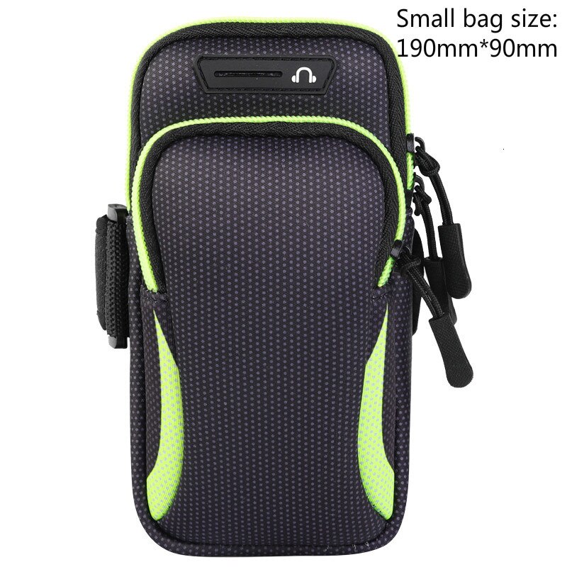 Wrist Arm Band Bag Universal for Mobile iPhone 13 with 6.5&quot; 7.2 inch Breathable Mesh Waterproof Sports Armband Phone Case: green black6.5inch
