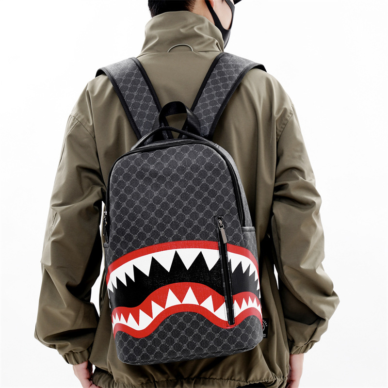 Men's Backpack Plaid High School College Bag 15-inch Laptop Rucksack