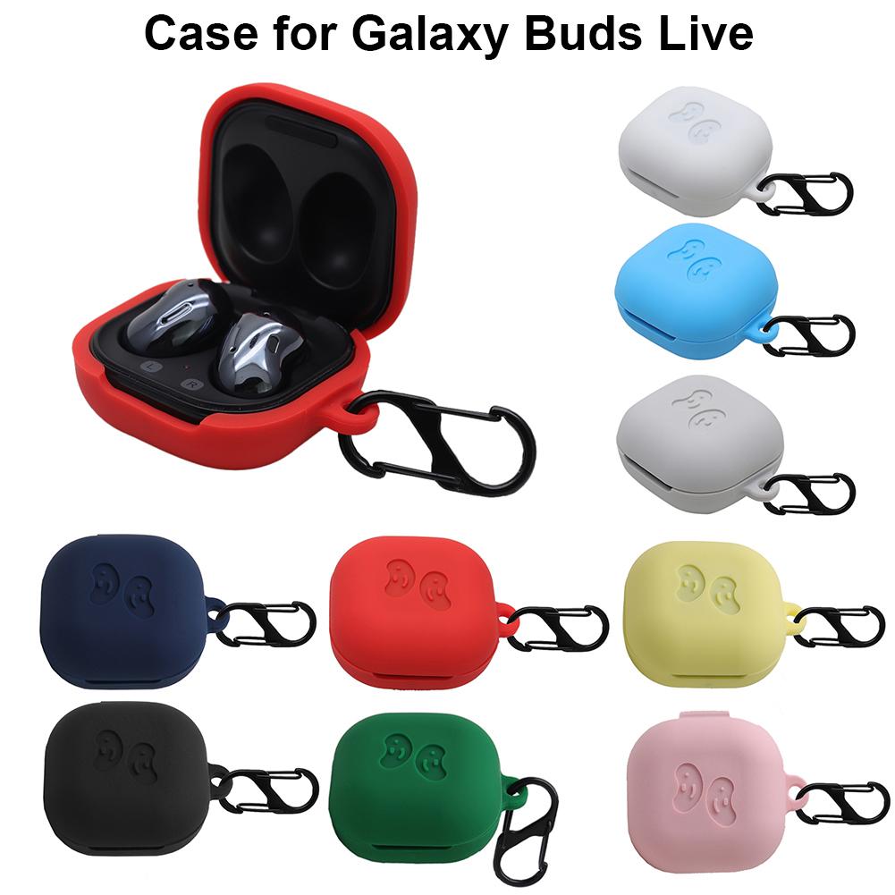 Siliconen hoesje voor galaxy buds live koptelefoonhoesje bluetooth koptelefoonhoesje headset beschermhoesje met haakje