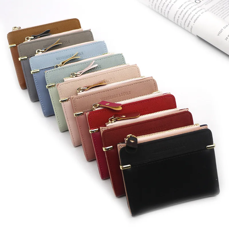 Damplånbok kort rosa myntväska plånböcker för kvinnor korthållare liten damplånbok kvinnlig hasp mini clutch för tjej