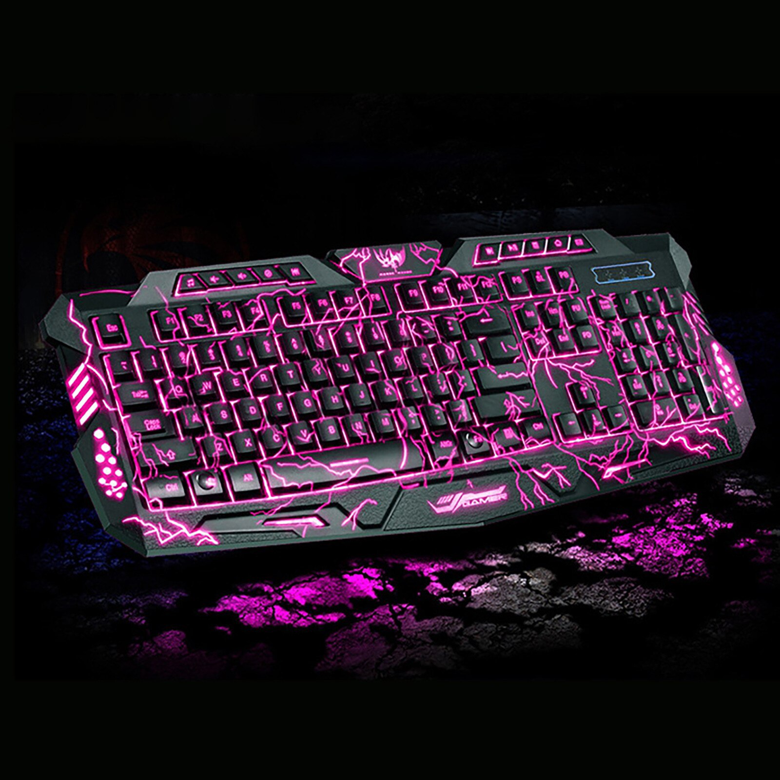 3 Colors USB Illuminated Led Backlit Backlight Gaming Crack Keyboard M200 Switch Gaming Keyboards for Tablet Desktop