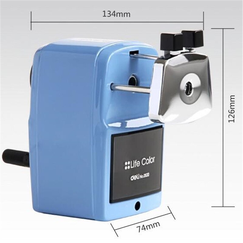 Afiladores de lápiz mecánicos de manivela de mano, herramienta de sacapuntas de estudiante con carcasa de Metal, máquina de lápiz mecánico de mano, novedad