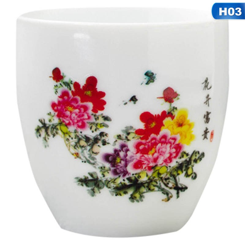 Japanese Magic Sakura Teacup Cold Temperature Discoloration Color Changing Tea Cup Flower Ceramic Kung Fu Tea Set: H03