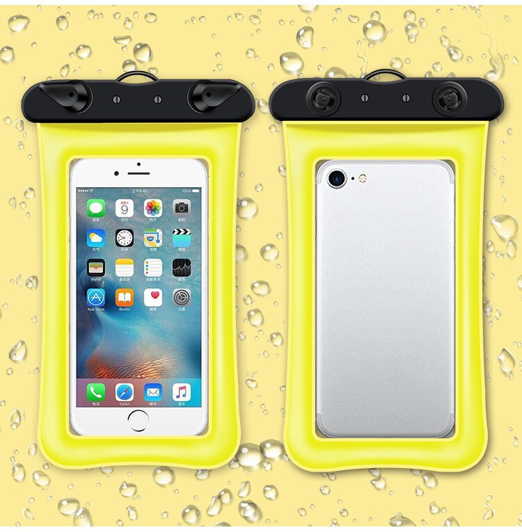 Funda impermeable Universal flotante para iPhone XS Max XR X 8 7 6 Plus para Samsung S10 S9 S8, bolsa impermeable para teléfono móvil: Amarillo