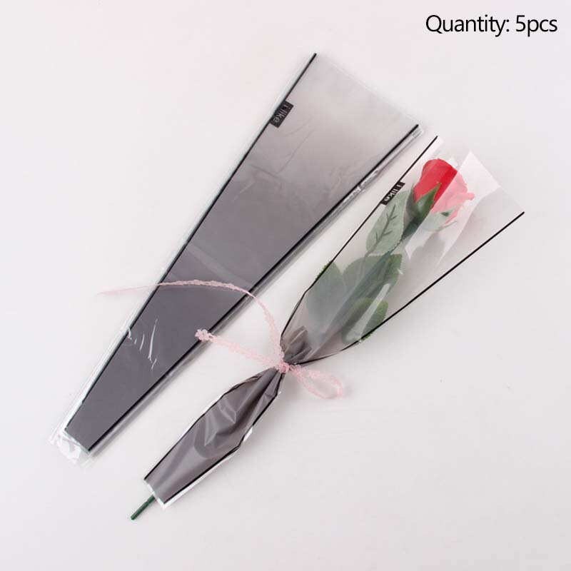5 stk rose blomst innpakning plast papir enkelt blomster cellofan posere valentine & #39 ;s dag blomsterhandler pakking bryllup bukett rekvisita: 1