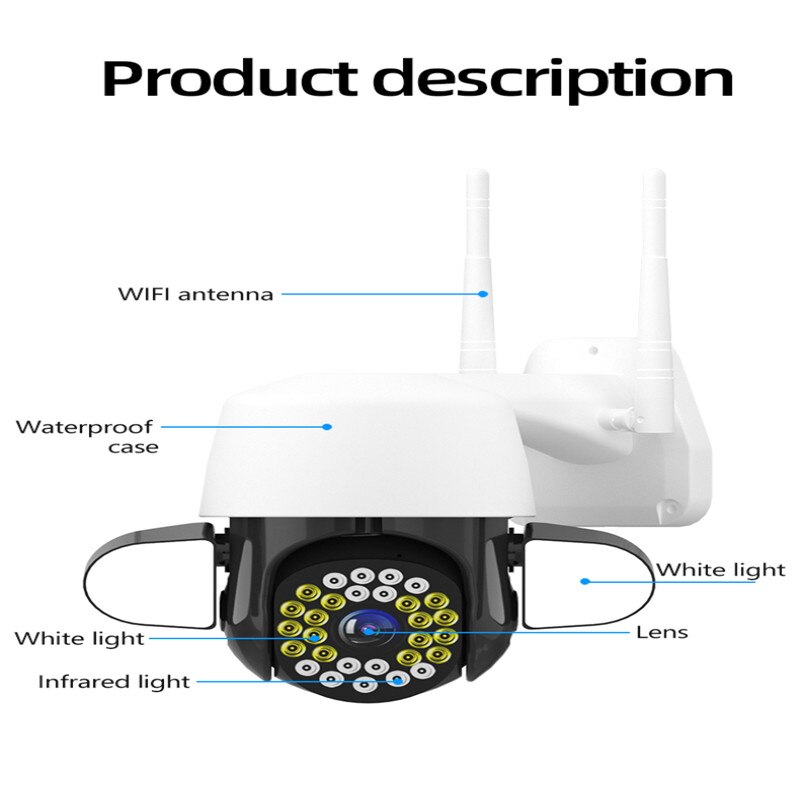 1Pc Wifi Camera Outdoor Ptz Ip Camera 1080P Draadloze Speed Dome Cctv Camera 1080P Ir thuis Outdoor Surveilance