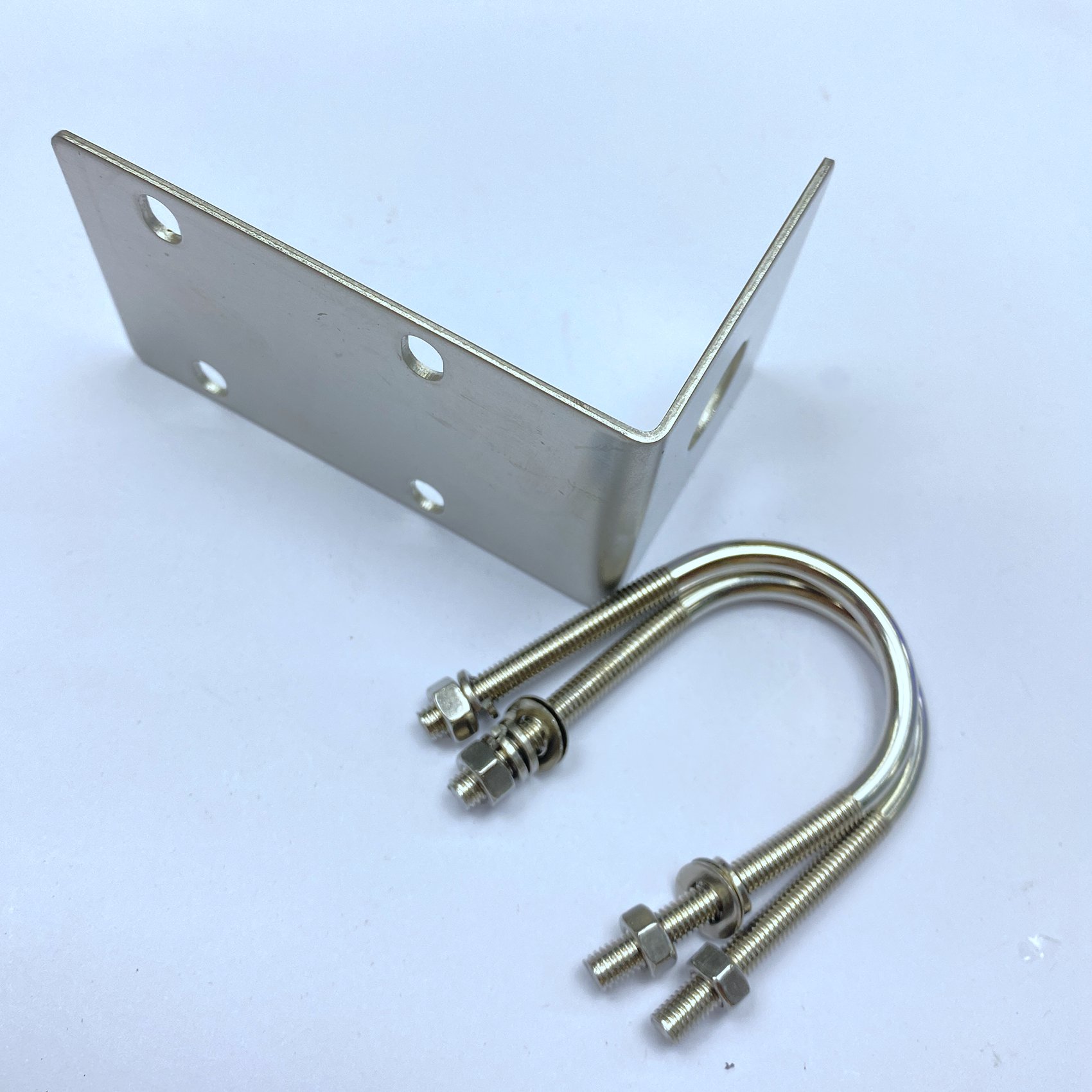 Stainless Steel Antenna Mount Bracket with U Style Bolts for Ham UHF VHF CB Cellular Trucker Antenna Use Accepted