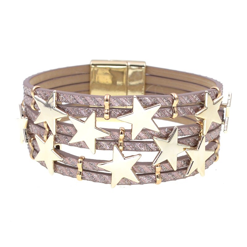 WELLMORE, pulsera de mujer a la , pulseras de cuero para mujer, pulsera de Metal stra, joyería de para mujer,